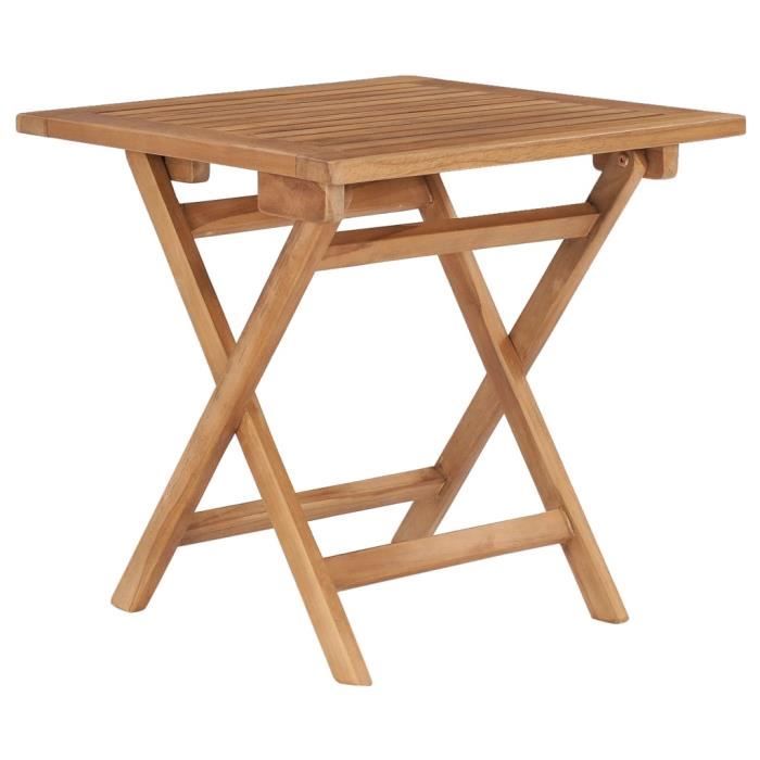 vidaXL Table pliable de jardin 45x45 cm Bois de teck - vue 2