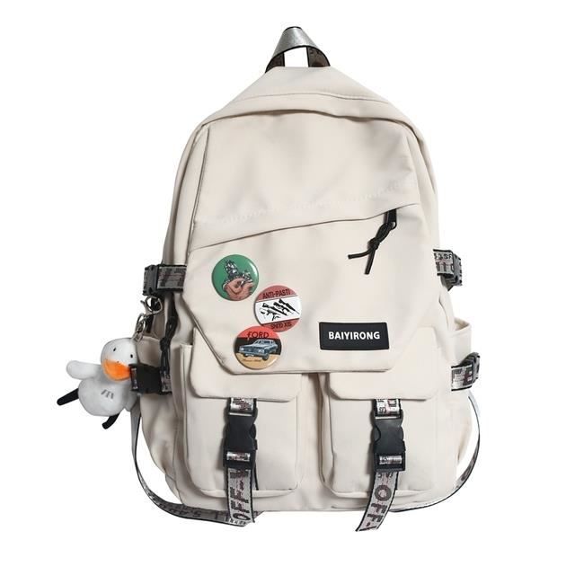 Vllcsla Sac à Dos Femme Anti-vol Poche Arrière Zippée - Sac École Décontracté Léger Imperméable 24x12x35cm
