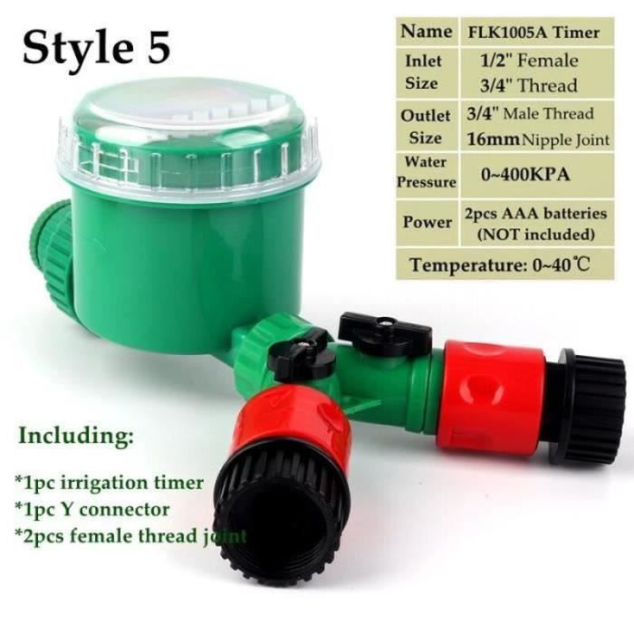 Programmateur D'arrosage Minuteur Sans Pression - 8 Modes, Vanne à Bille, Piles AAA