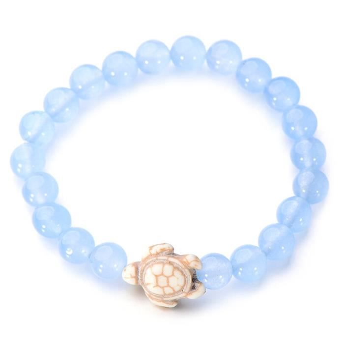 Bracelet en Agate bleue - Chance et Paix Intérieure