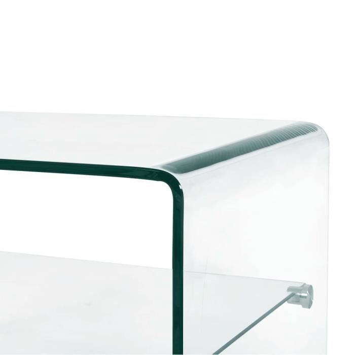 Zerodis Table basse Clair 50 x 45 x 33 cm Verre trempé RE388