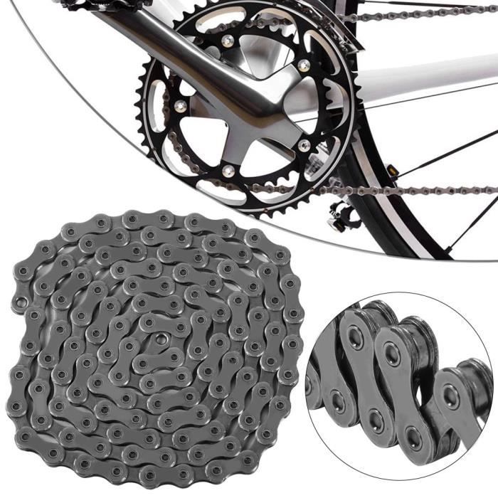 Chaîne De Vélo 9 Vitesses QitinDasen - 1/2" X 11/128", 116 Maillons, Acier Argenté, Pour VTT Et Vélo De Route