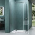 Mai & Mai cabine de douche paroi de douche en angle 90x90 avec une porte verre de 8mm easy clean Rav08K-1
