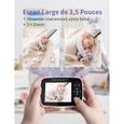 MAGICFOX BabyPhone 3.5" LCD - Rotation 360° - Caméra zoom 1080p - Surveillance de Température - Berceuse - Vision Nocturne-1