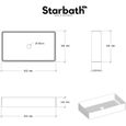 Lavabo en céramique blanche Starbath Plus - Forme rectangulaire - Dimensions 60 x 34 x 12 cm-1