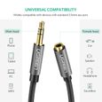 5m Câble Extension Audio Rallonge 3.5mm Jack Mâle vers Femelle pour Téléphone Tablette TV PC Casque Écouteur Enceinte-3 broches-Noir-1