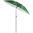 Parasol Esschert Design Feuilles 184 x 226 cm polyester vert - Mât droit - Manuel - Rectangulaire-1