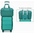 Kono Ensemble de Valises Légères en ABS rigide avec Serrure TSA + Sac Cabine Ryanair 40 x 20 x 25 cm, Turquoise, 20 Inch Luggage-1