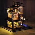 DIY LED Maison de Poupée Villa Côtière De Valence Dollhouse  Miniature Bois Meuble Jouet Créatif Cadeau Noël-1