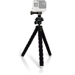 Mini Trépied Flexible FAEFTY - Portable Avec Support Smartphone & Adaptateur GoPro, Noir