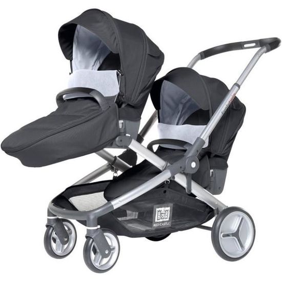RED CASTLE Poussette double Evolutwin Des la naissance Jusqu a 15kg Dossier reglable Noir Cdiscount Puericulture Eveil bebe