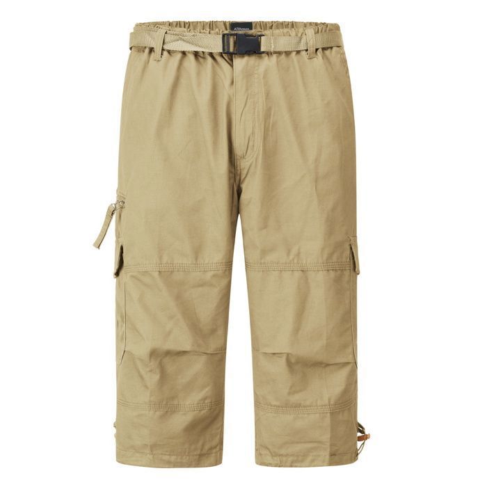 Short Cargo Homme 3/4 Coton - Bermuda Multi-Poches Casual Été Loisirs Et Sport