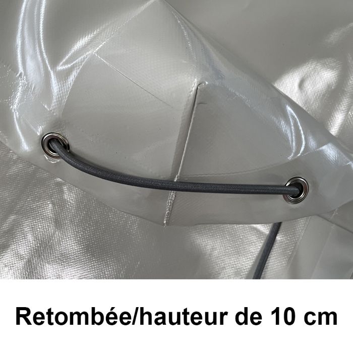 Bâche Remorque Erdé First 150 - 152x107x10 Cm Toile PVC 640g/m² Grise Fabrication Française