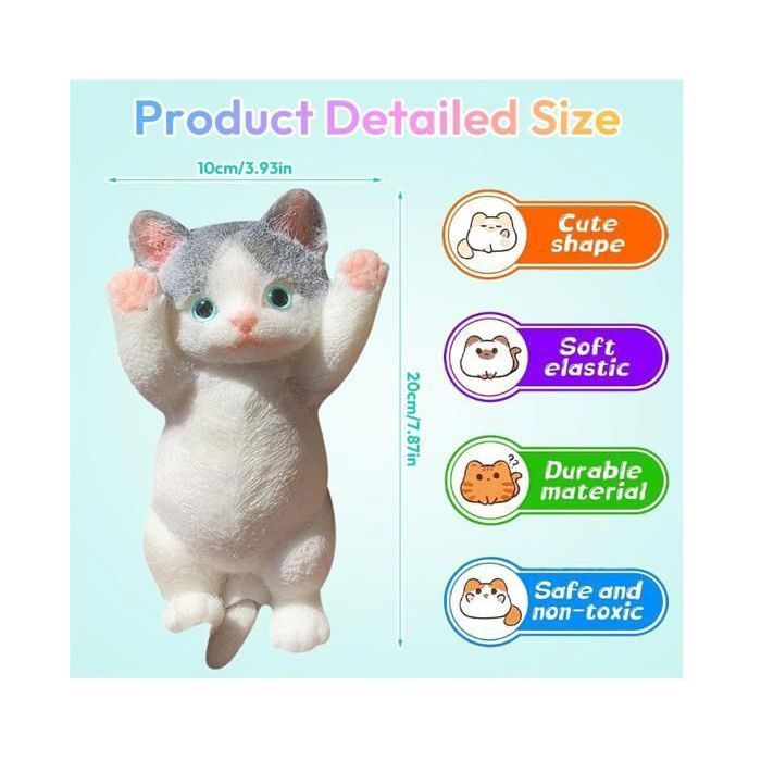Lot De 4 Pattes De Chat à Presser – Jouet Anti-Stress En TPR Doux – Idéal Pour Adultes Et Enfants – Soulage L’Anxiété