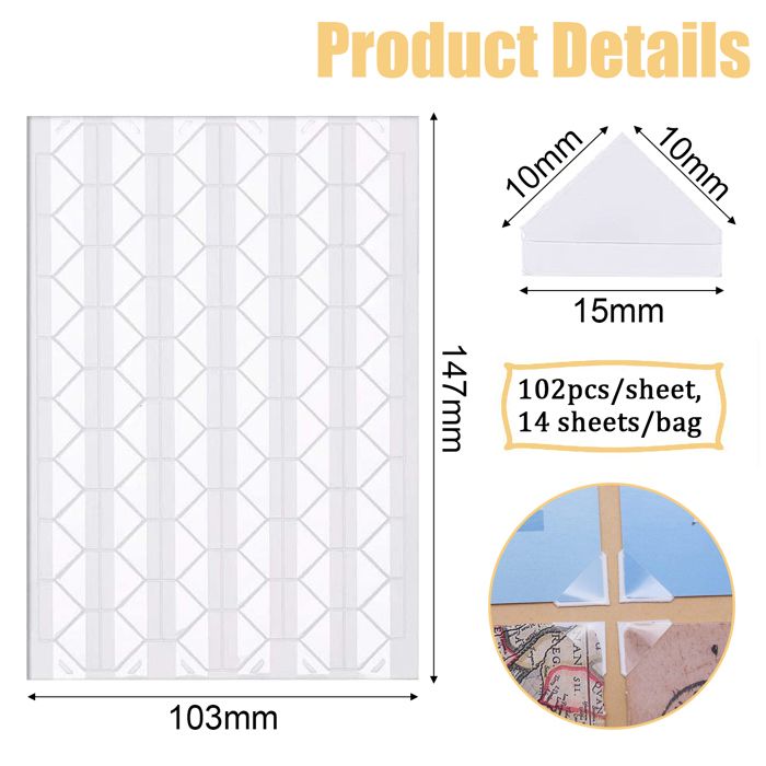 2448 Pegatinas Esquinas Foto Autoadhesivas - Transparentes Para Álbumes Y Scrapbooking