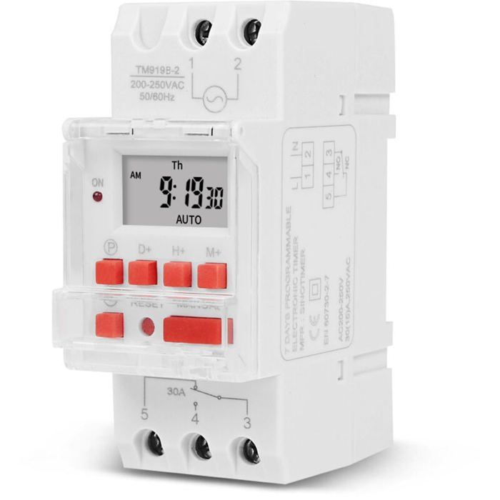 Programmateur Numérique ORNO DT-1 – écran LCD Blanc, 16-20A, 230V, Mural