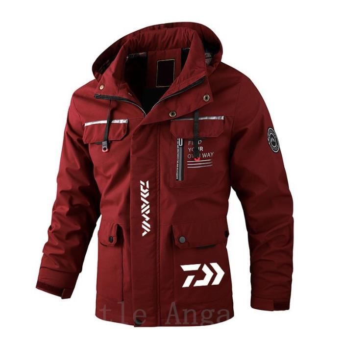 JunliBAI2 3XL Daiwa Veste de peche a capuche pour homme coupe vent fin impermeable maillots escalade cana Cdiscount Sport