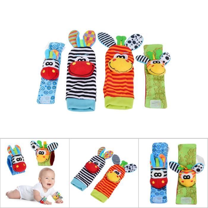 Hochet avec dragonne et chaussettes pour bébé de 0 à 12 mois, jouets pour  tout-petits, motif animal, sucette - AliExpress