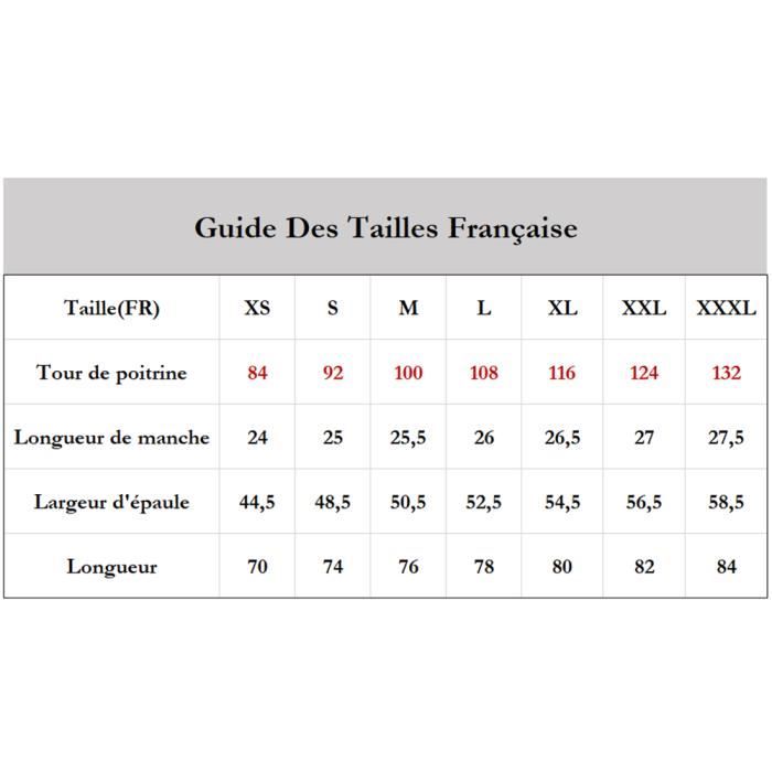 Correspondance deals taille chemise