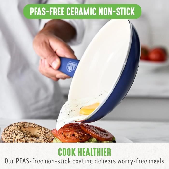 Soft Grip Batterie de Cuisine avec Revêtement Antiadhésif Sain en Soft Grip Batterie de Cuisine avec Revêtement Antiadhésif Sain en