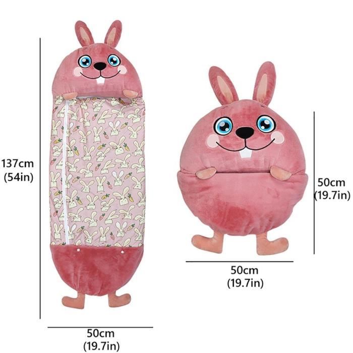 Sac de Couchage Et Oreiller de Jeu Oreiller Sac de Couchage pour Enfants Cadeau de Noël Sac de Couchage Animal Licorne
