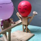 Bataille de ballons en bambou pour 2 joueurs, marionnettes de clôture en bois faites à la main pour groupes (100 ballons