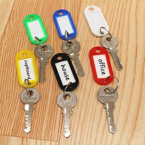 20 Pièces Etiquette Clef,XCOZU Porte Clefs Etiquette Porte Clef Plastique Couleur,Porte Cle Avec Nom Etiquette Pour Marquer Les Clés,Valises,Sacs, Animaux De Compagnie,Cinq Couleurs