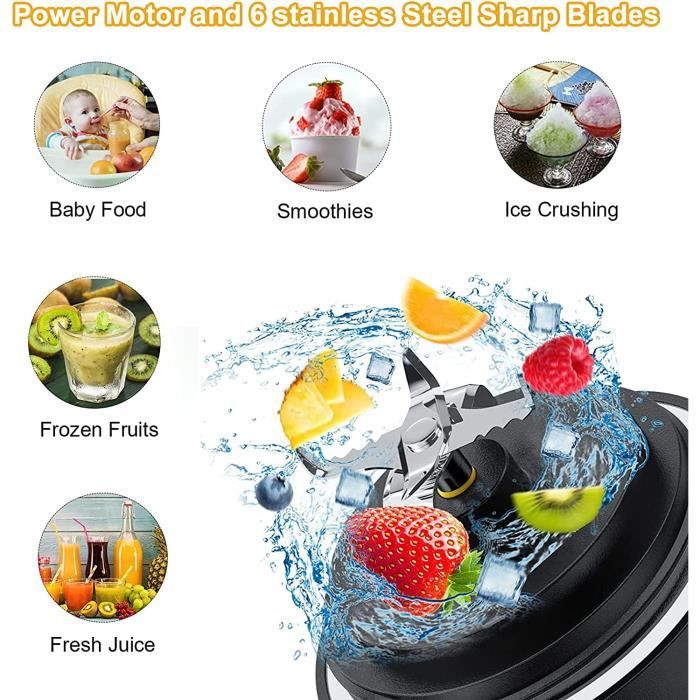 Mixeur Portable Pour Smoothie, Blender Mixeur Avec 600 Ml De Grande