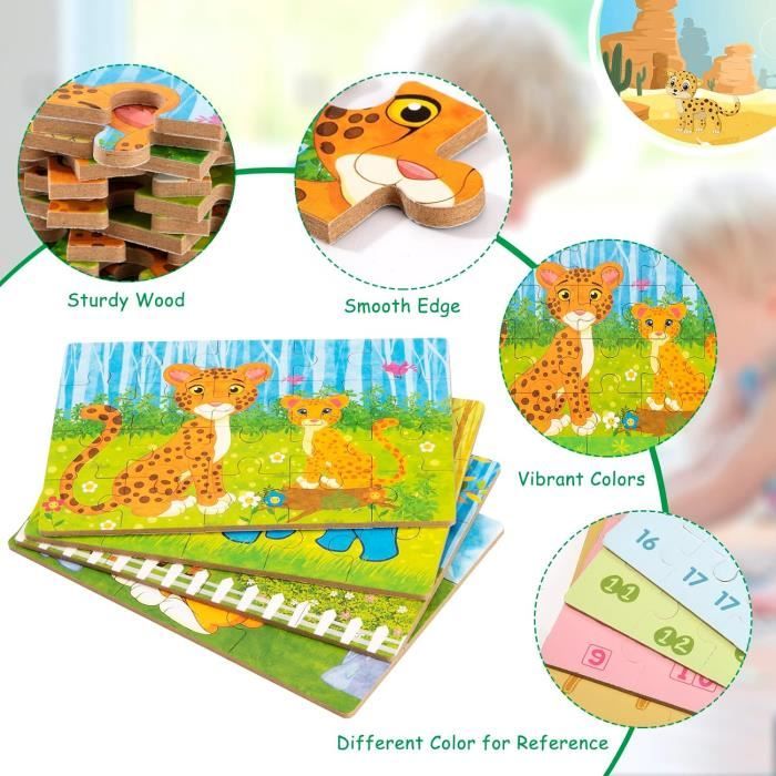 Puzzle 4 Ans Funsland Puzzle En Bois Enfant Pour 3 4 5 Ans, 2 In 1 Double Face Puzzle Enfant 4 Ans Puzzle 4 Ans Funsland Puzzle En Bois Enfant Pour 3 4 5 Ans, 2 In 1 Double Face Puzzle Enfant 4 Ans