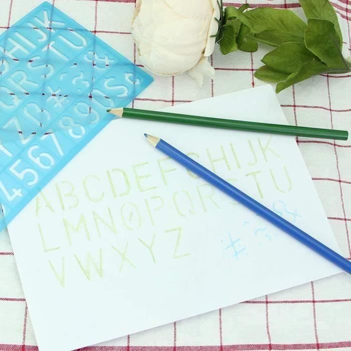 Lot De 42 Pochoirs Lettres Et Chiffres En Plastique PET - 10 X 8 Cm, Réutilisables - Pour Peinture, DIY, Décoration, Gâteaux