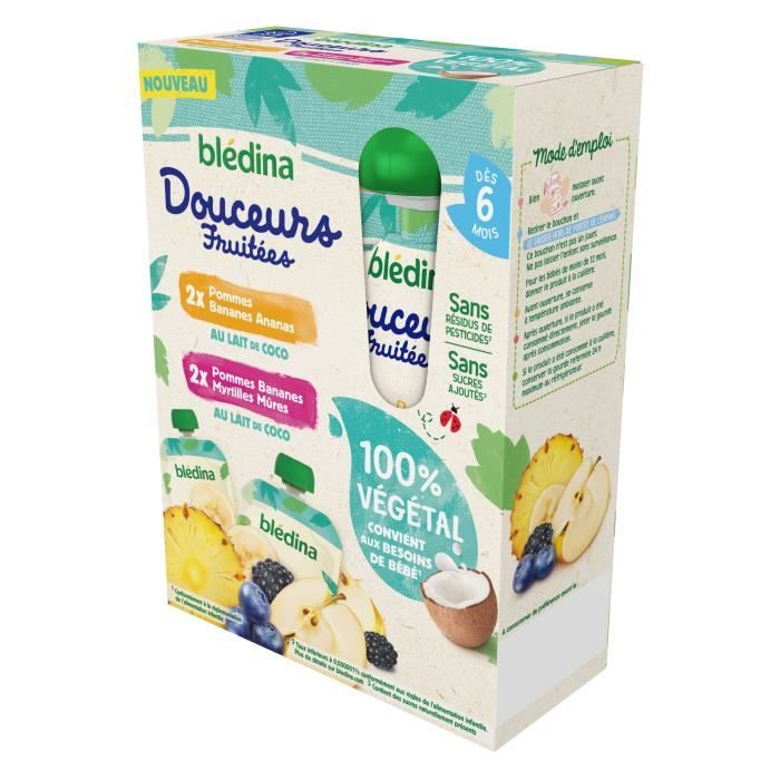 Blédina Gourdes Fruitées 100 végétal 2 Pommes Bananes Ananas 2
