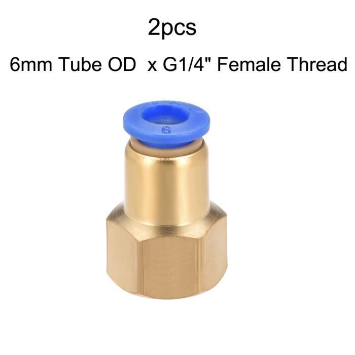 Raccordo In Ottone Per Tubo 6mm, Adattatore Spinato X Filetto Femmina G1/4, Con Fascette Stringitubo, 2 Set