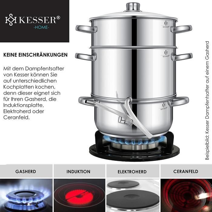 Extracteur Jus Vapeur AREBOS 15L - Acier Inox Induction, Lave-Vaisselle