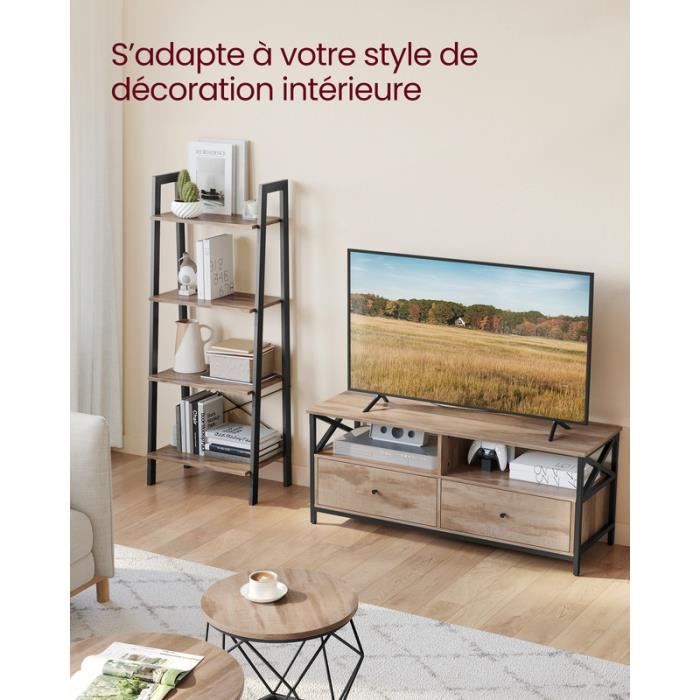 VASAGLE Table TV pour TV jusqu'à 43 pouces, meuble TV au design industriel,  console