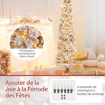 Gymax Sapin De Noël Artificiel Blanc, Arbre De Noël Avec 350 650 950 1138 Branches Et Base En
