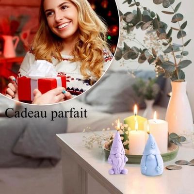 Lot De 2 Moules Silicone 3D Gnome Noël - Moules Résine Époxy & Bougies Nain De Noël - Idéal Pour Savons, Bougies & Décorations Festives Fait Main