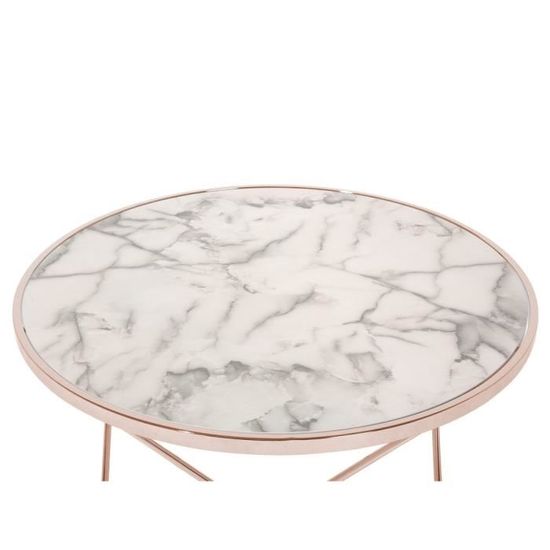Table Basse En Marbre Et Cadre Cuivre Meridian Achat Vente
