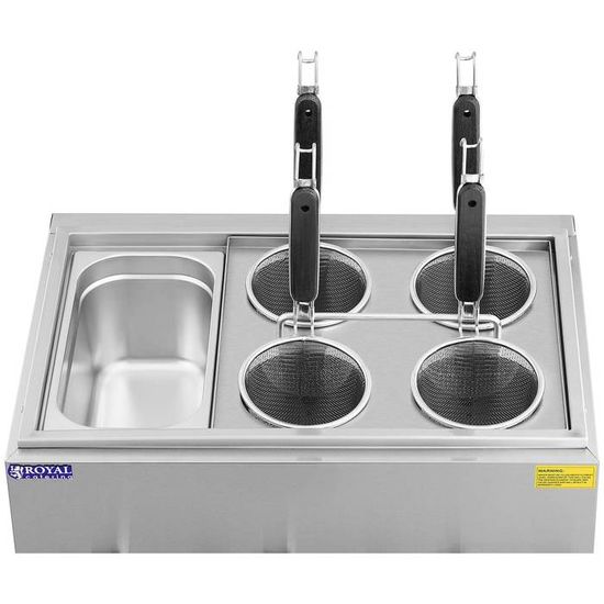 Cuiseur à Pâtes Royal Catering 3000W - 4 Paniers, 2 Bacs 6.5L | Température Réglable 30-110°C