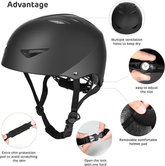 Vicoki Set Protection Enfant 7 Pièces Casque + Protections Roller Vélo Skate - 5-12 Ans