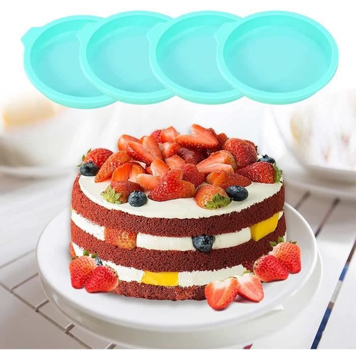 Moulle rainbow cake 8 pouces, 4pcs moules à gâteau arc-en-ciel en