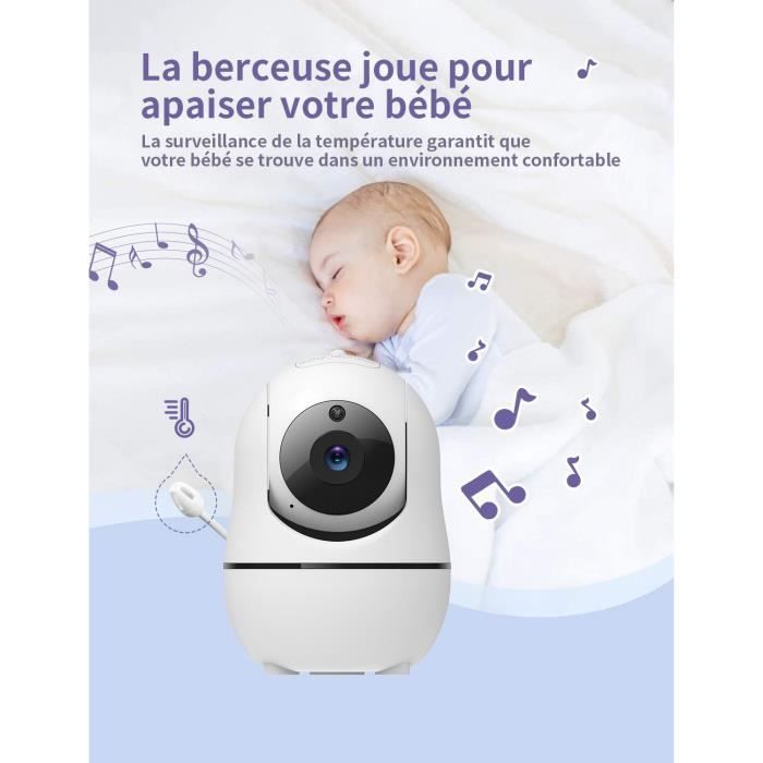 Hellobaby Babyphone Camera, 3,2'' Baby Phone avec Caméra Vidéo, 360° PTZ  Camera Bebe Surveillance avec VOX, Vision Nocturne, Capteur de Température,  Audio Bidirectionnel Visiophone pour Bébé : : Bébé et Puériculture