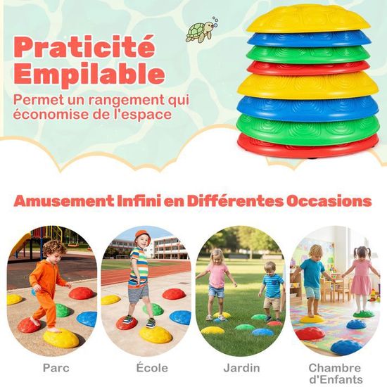 Pierres D'équilibre pour Enfants,8 Pierres Durables et Antidérapantes