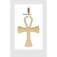 PENDENTIF Petite CROIX de vie ANCK en Plaqué OR NEUF CHAINE au CHOIX