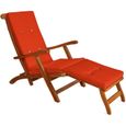Coussin pour chaise longue orange pour siège inclinable coussin pour bain de soleil relaxation intérieur extérieur hydrofuge-0