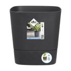 ELHO GIVE ROOM TO NATURE ELHO Pot de fleurs Carré Greensense Aqua Care - Ø29,5 x H 30,2 cm - 15 L - Gris Charbon