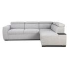 CASAPY Canapé d'angle convertible réversible - 4/5 places - KELIO - Tissu Gris - 3 tétières - 245 x 184 x 77/87 cm