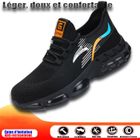 MOBIGARLAN Chaussures de sécurité Homme,Chaussure de sécurité,Légèreté Coque acier Baskets à coussin d'air Chaussure XD196B Noir2