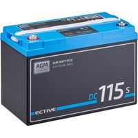 ECTIVE 12V 115Ah AGM batterie decharge lente Deep Cycle DC 115S avec écran LCD/ marine, moteur electrique bateau, camping ca