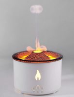 TTLIFE Humidificateur de volcan, mode brumisation de méduses et flammes, diffuseur d'huile essentielle 360 ml avec lumière nocturne