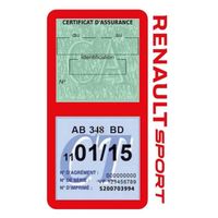 RENAULT RS VD13-R Rouge étui assurance compatible avec RENAULT adhésif Pare Brise Marque Francaise ASSURDHESIFS STICKERS AUTO RETRO